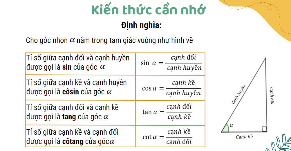 Bật mí Các Tỉ Số Lượng Giác Cơ Bản